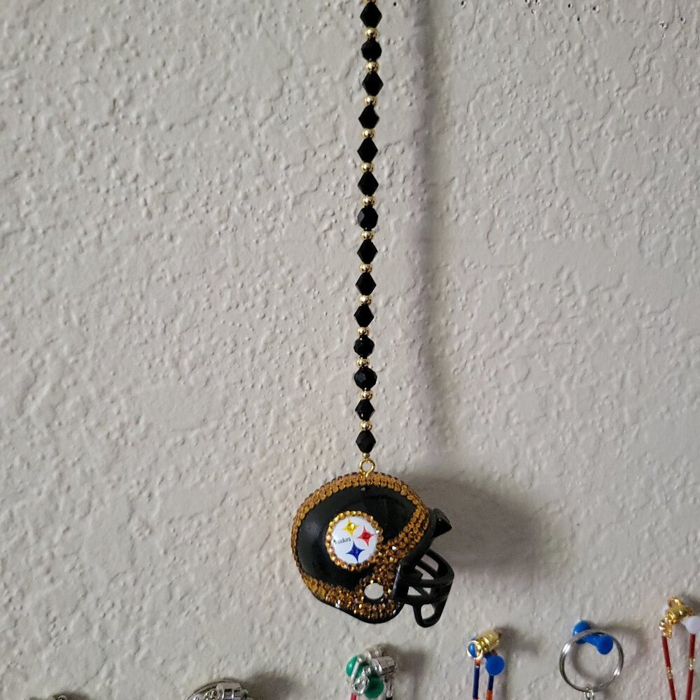 Steelers NFL mini Bling Car Charm Helmet